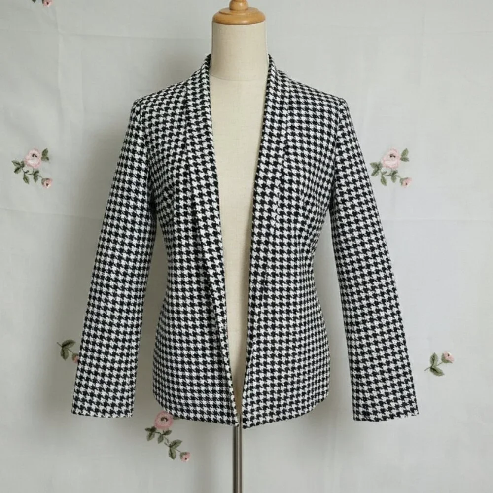 NY Collection Woman* Black & White Open-Front Cardigan Long Sleeve* Size: 2X - Picture 6 of 10
